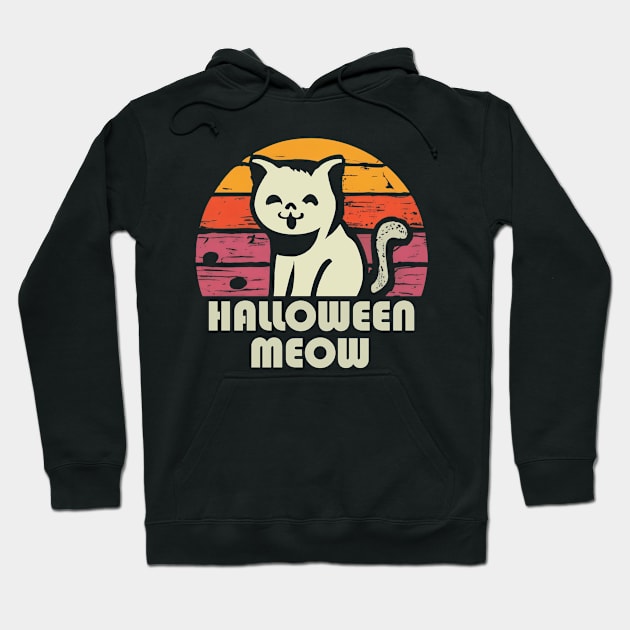 Meow Kawaii Cat Halloween Hoodie by fupi